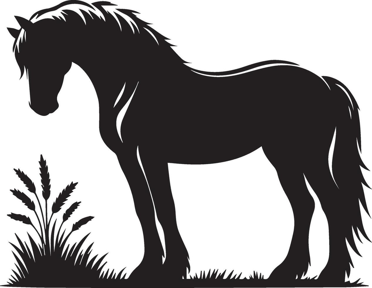 horse silhouette animal set isolated on white background. Black horses graphic element illustration.High Resolution JPG, EPS 10 included vector