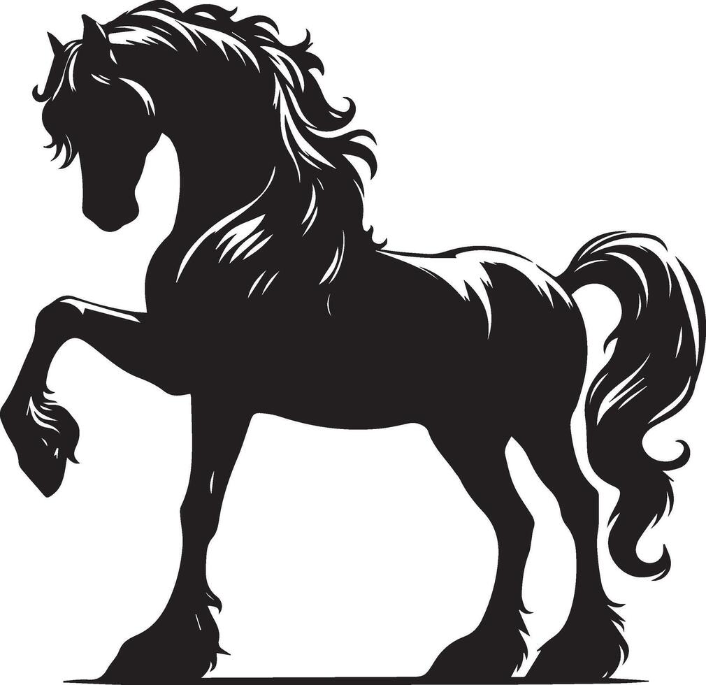 horse silhouette animal set isolated on white background. Black horses graphic element illustration.High Resolution JPG, EPS 10 included vector