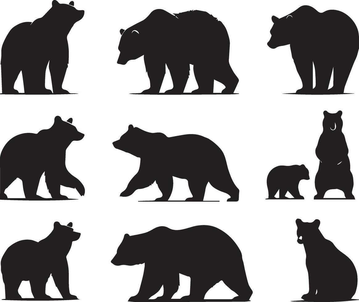 bear silhouette on white background modern symbol logo. vector