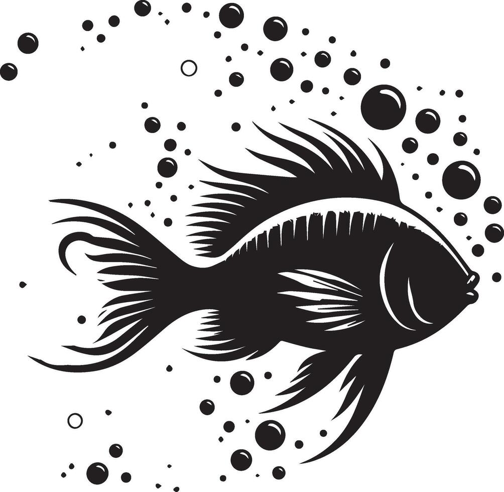 sea fish silhouette isolated on white background. sea fish logo vector