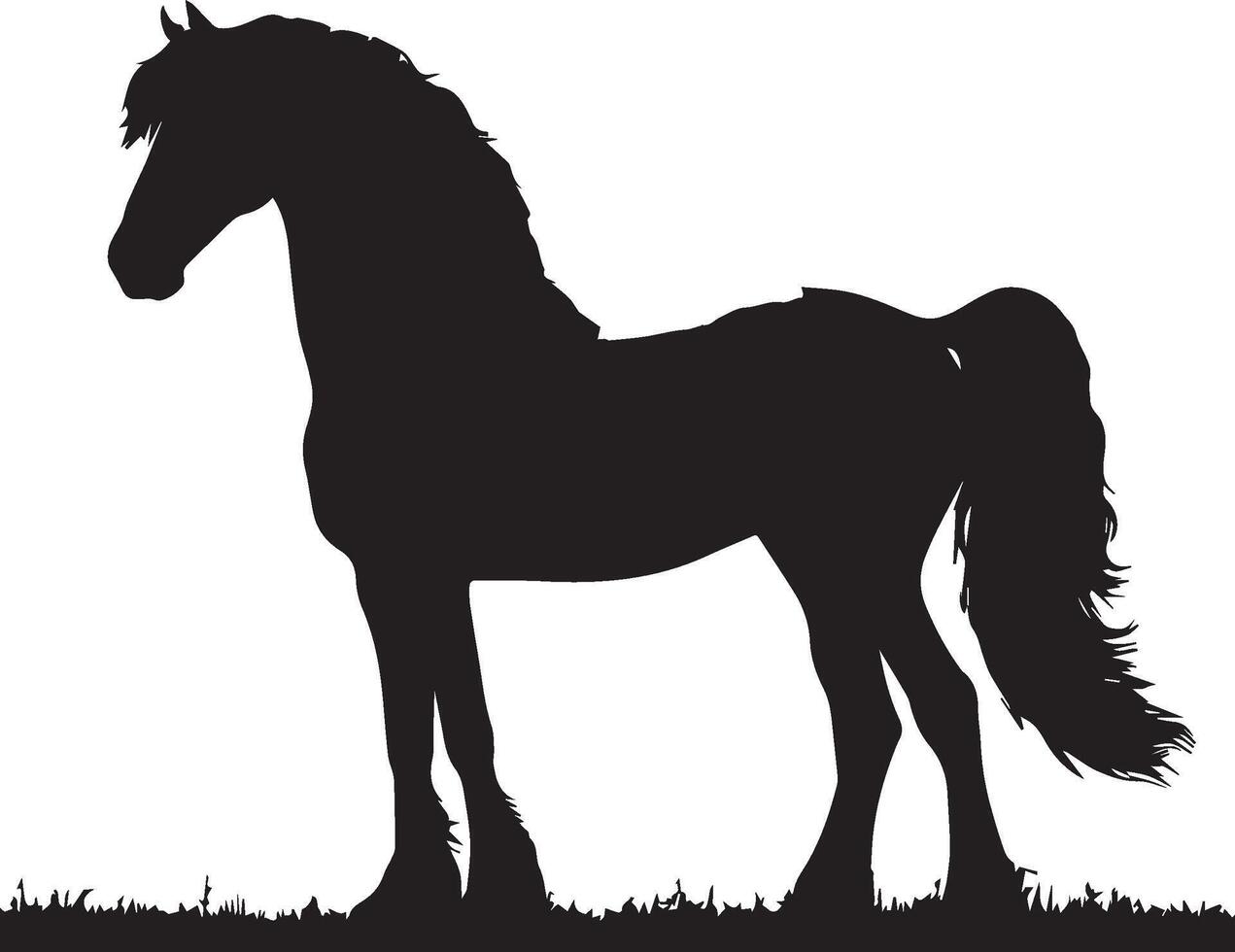 horse silhouette animal set isolated on white background. Black horses graphic element illustration.High Resolution JPG, EPS 10 included vector