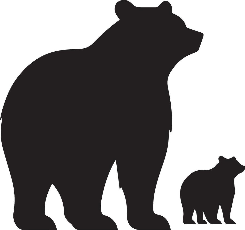 bear silhouette on white background modern symbol logo. vector