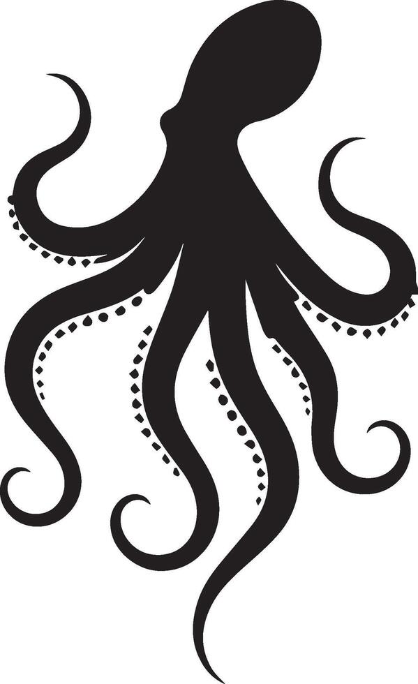 octopus silhouette isolated on white background vector