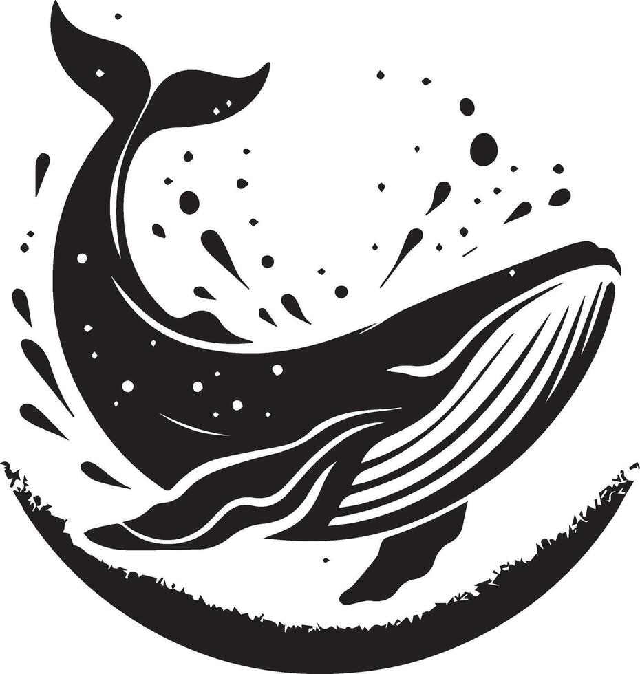 ballena silueta aislado en blanco antecedentes vector