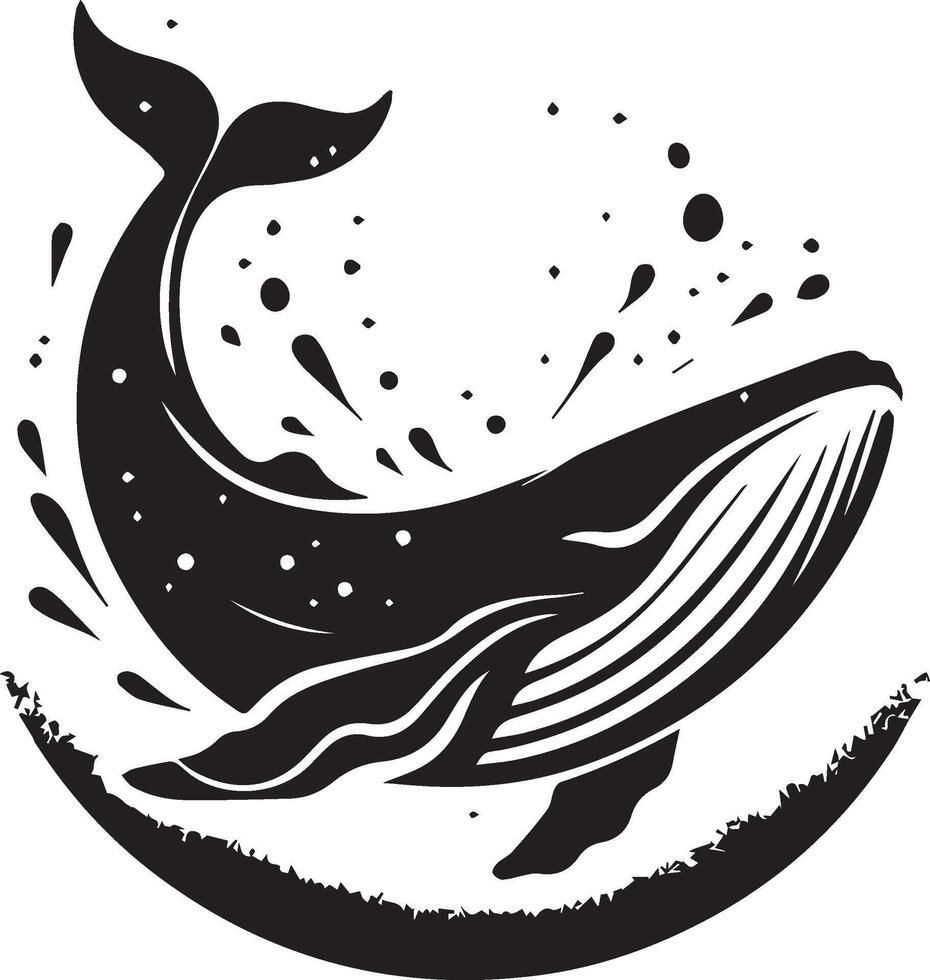 Whale silhouette isolated on white background vector