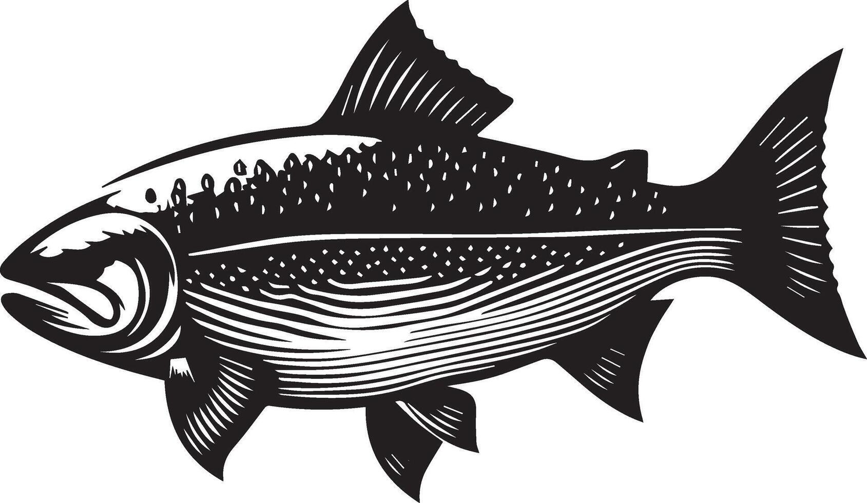 sea fish silhouette isolated on white background. sea fish logo vector