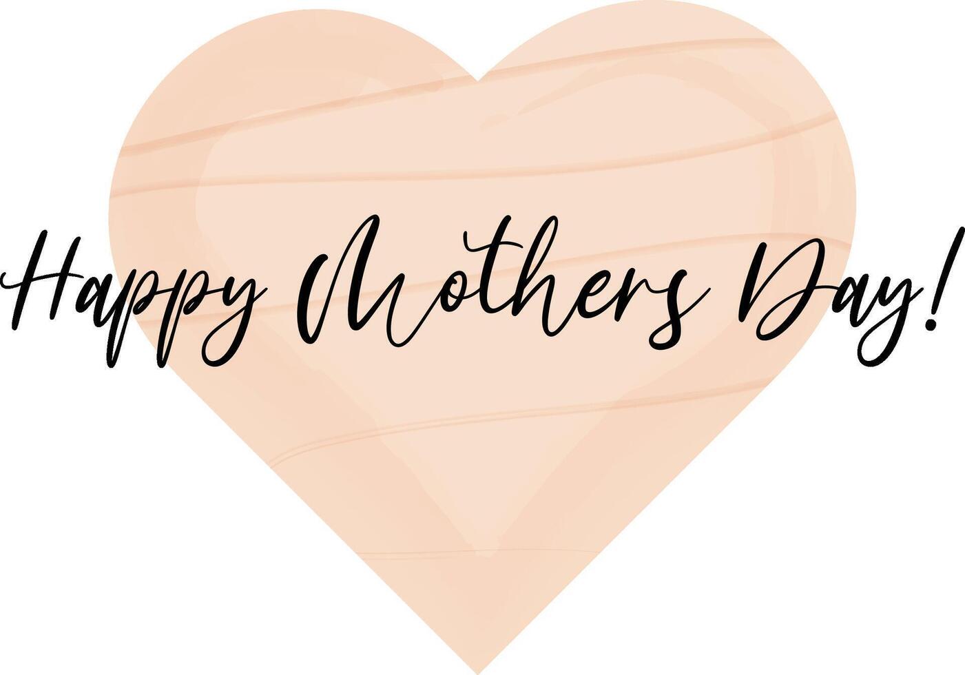 Happy Mothers Day greeting with peach heart vector
