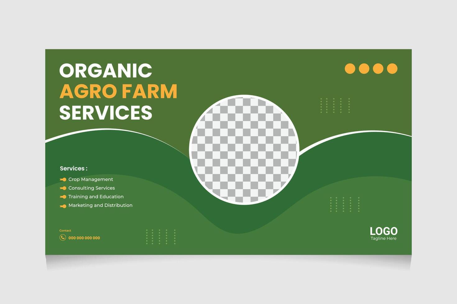 Agricultural Services And Organic Food And Thumbnail Design Lawn Care Farming Garden Services Cover Post Template vector