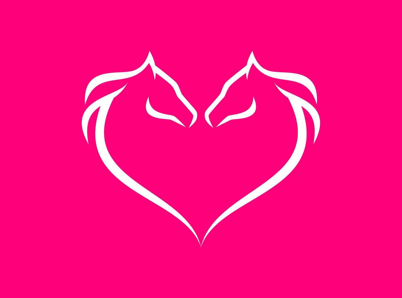 HEART-SHAPED HORSE LOGO DESIGN TEMPLATE vector