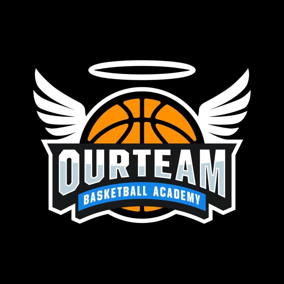 WINGED BASKETBALL LOGO DESIGN TEMPLATE vector