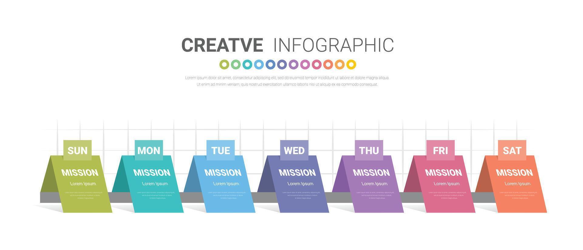 Timeline business for week, Business concept with 7 options, steps or processes. vector