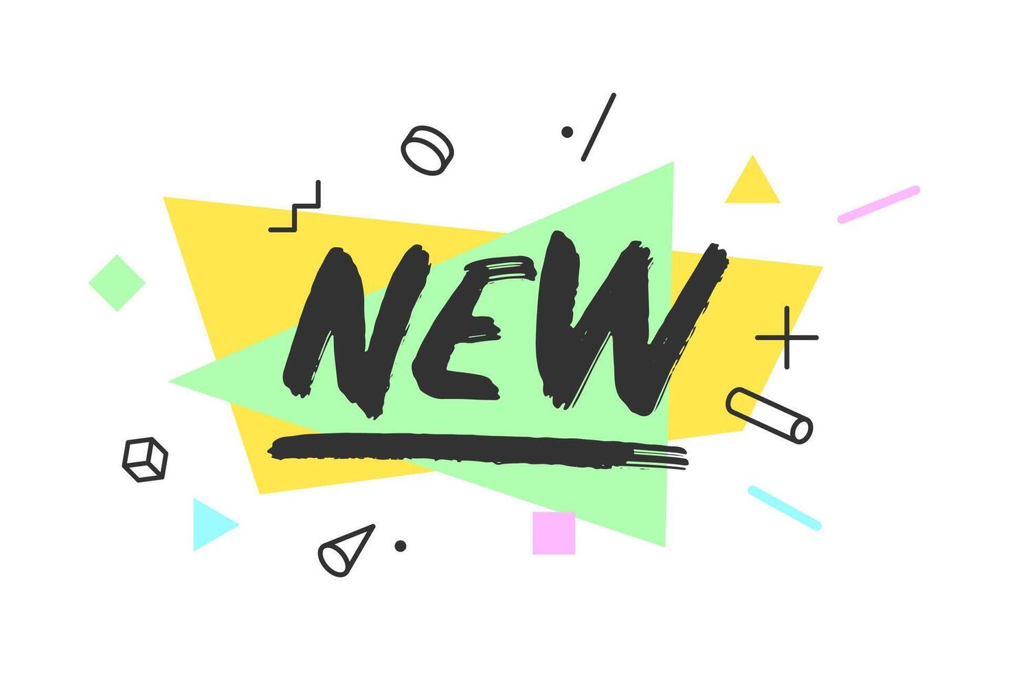 Banner New in geometric style vector