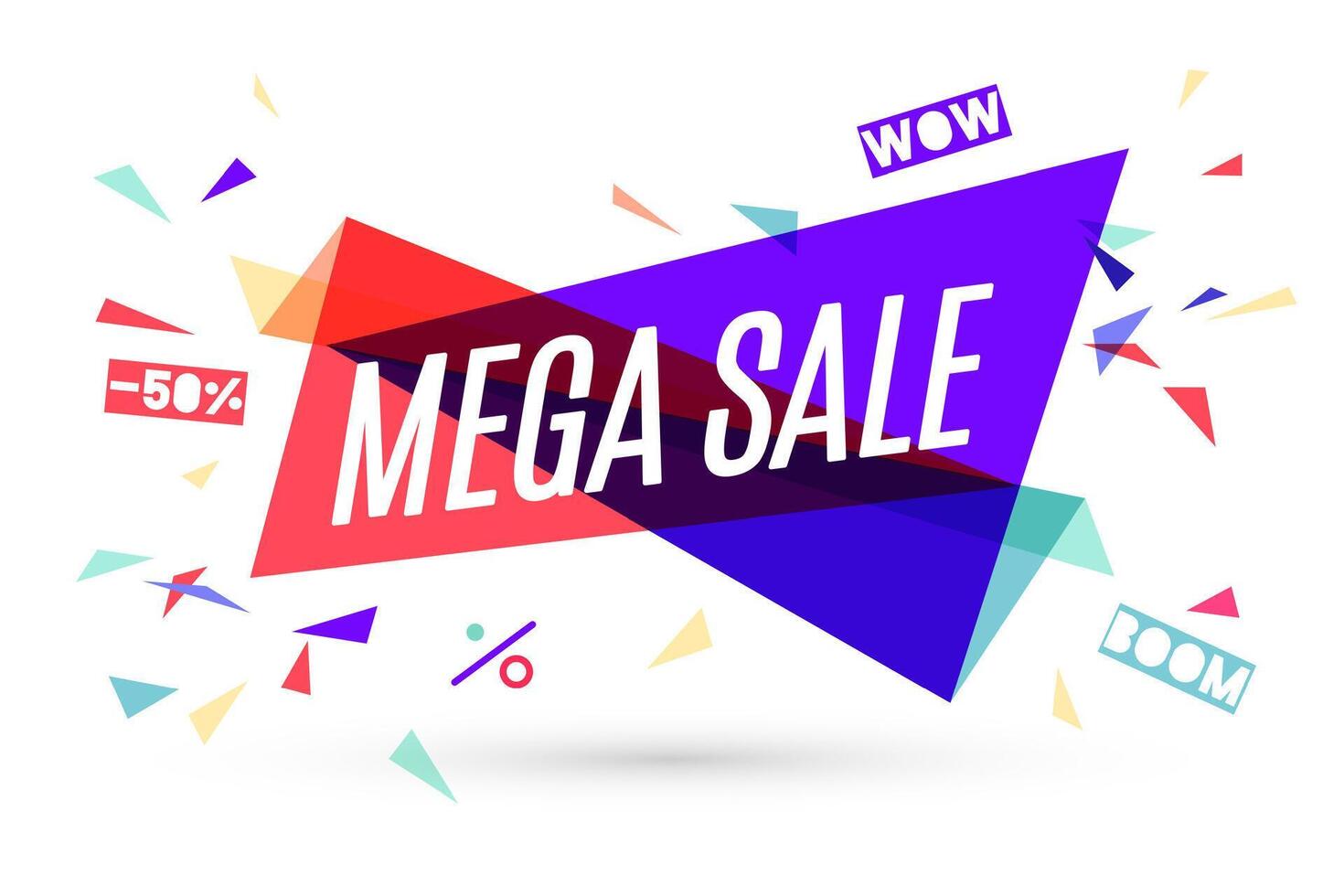 Ribbon banner with text Mega Sale vector