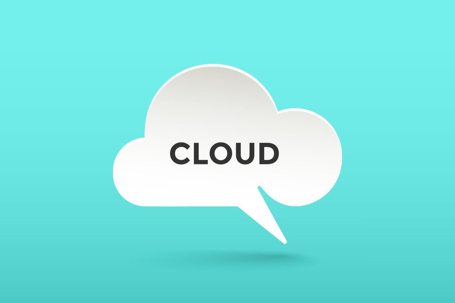 Icon of white paper cloud talk vector