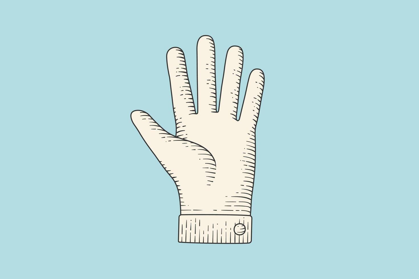 Drawing of hand sign with pointing finger in engraving style vector
