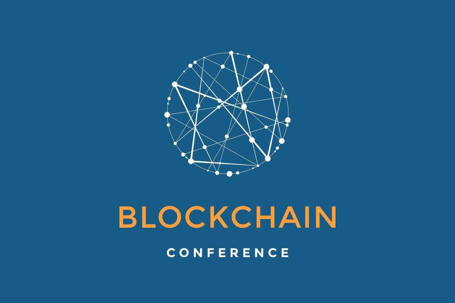 Template emblem for blockchain technology vector