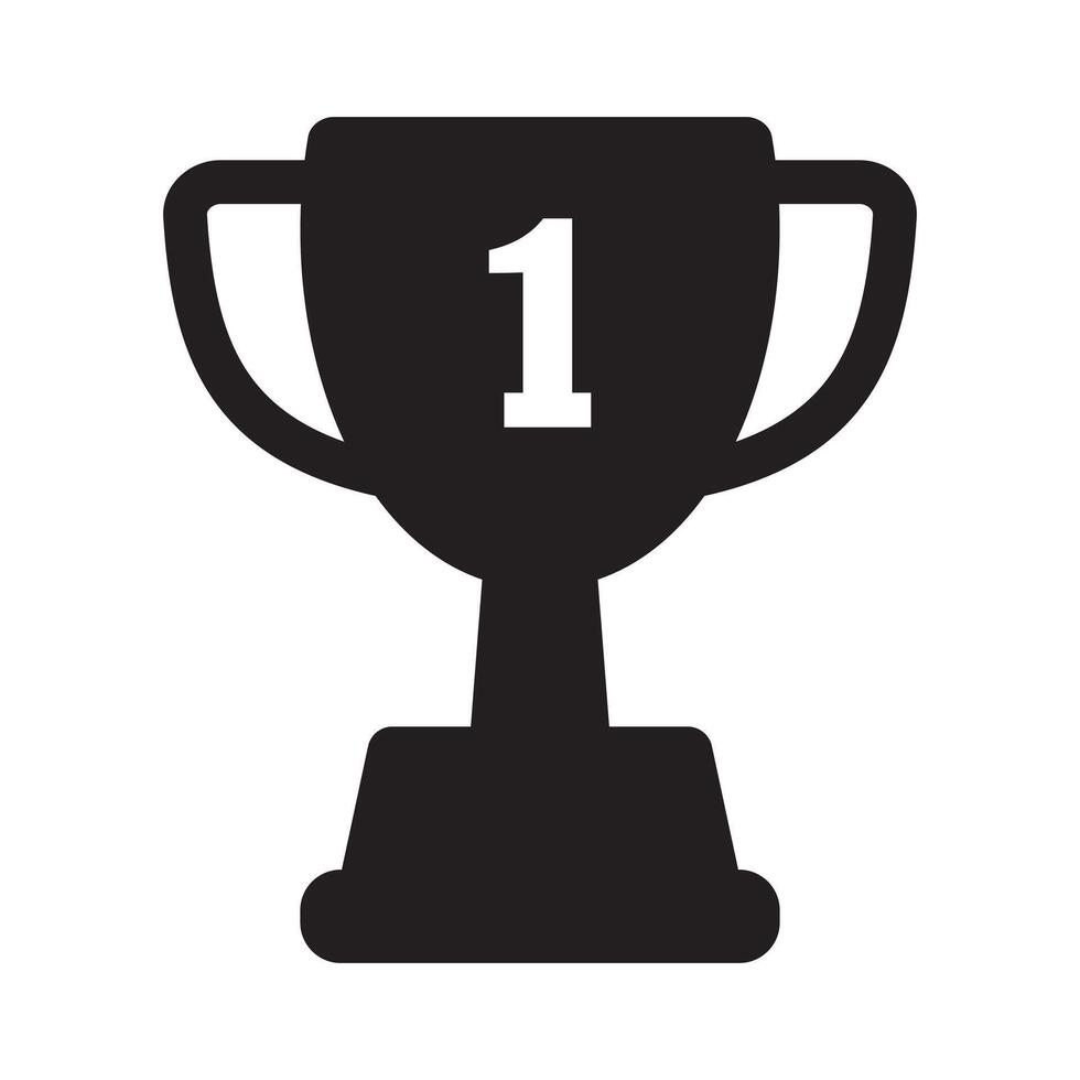 First place icon. Trophy cup, winner cup, victory cup icon. vector