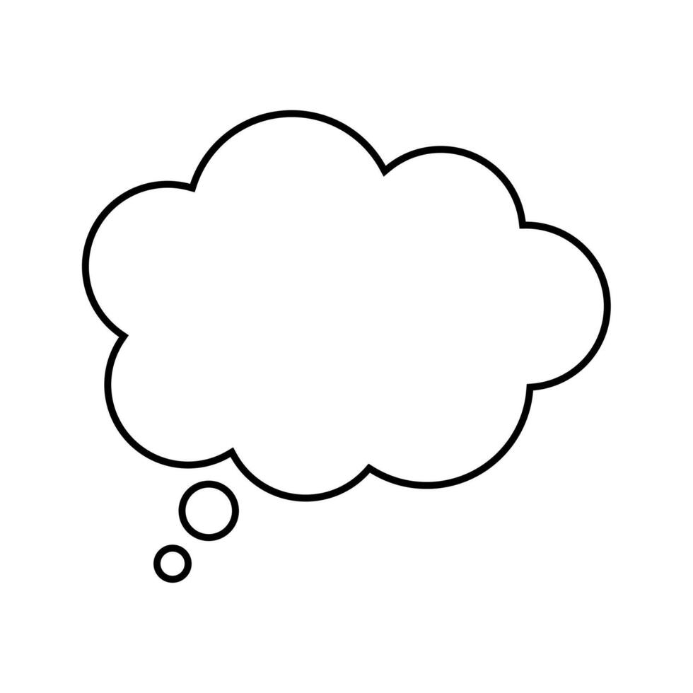 Thought bubble line icon. Speech or think bubble, empty communication cloud. Set of design elements. vector