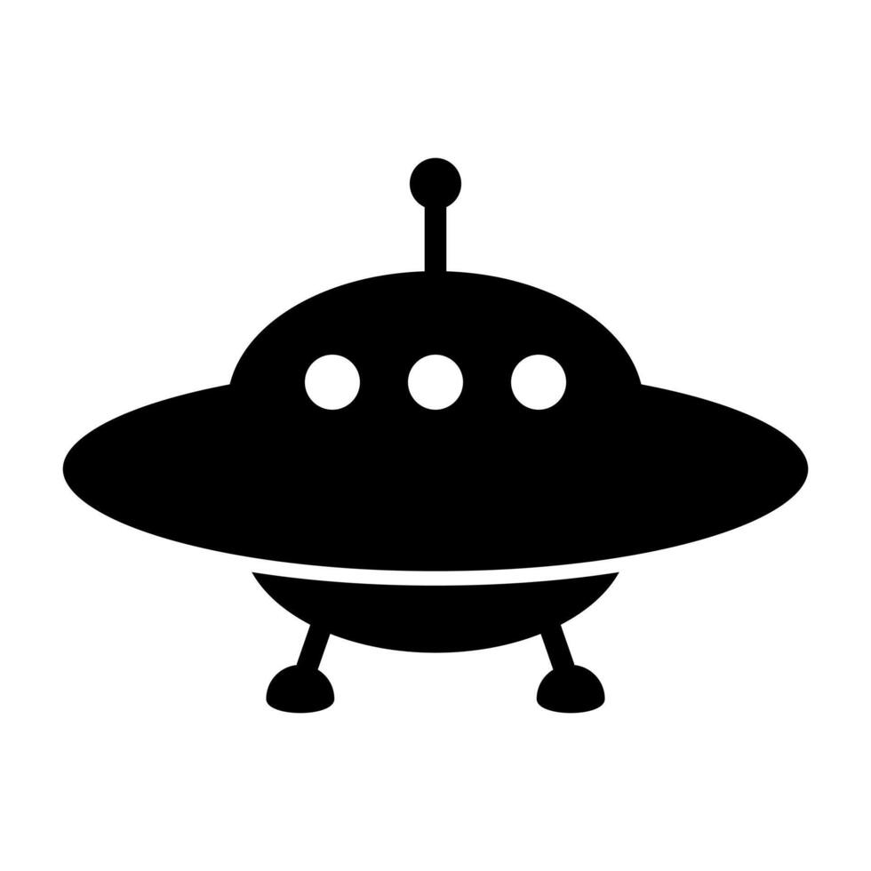 Cartoon UFO icon, alien spaceship icon. vector