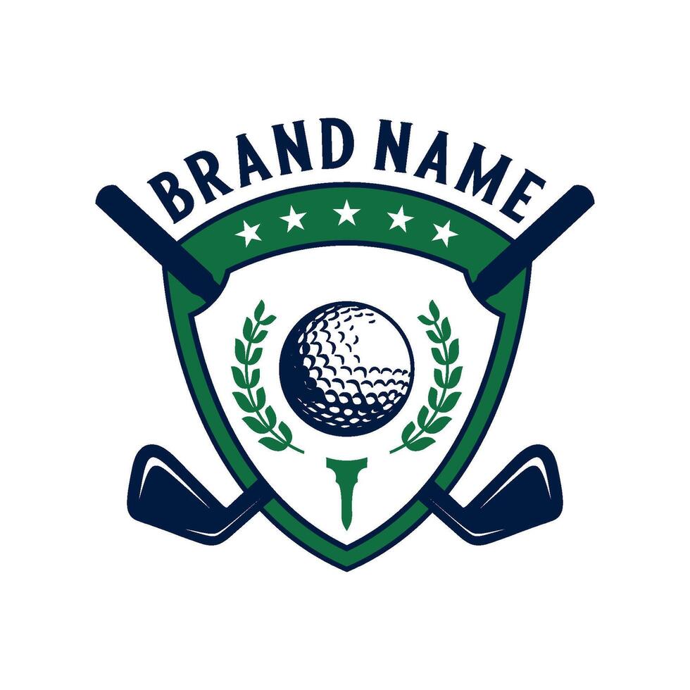 golf emblem logo design. golf equipment golf ball theme for golfer community. vector