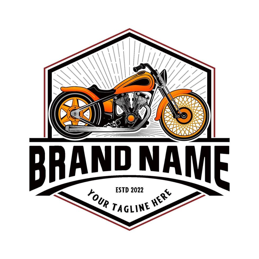 retro motorcycle logo. emblem design wiht motorbike icon, for classic motorbike lovers vector