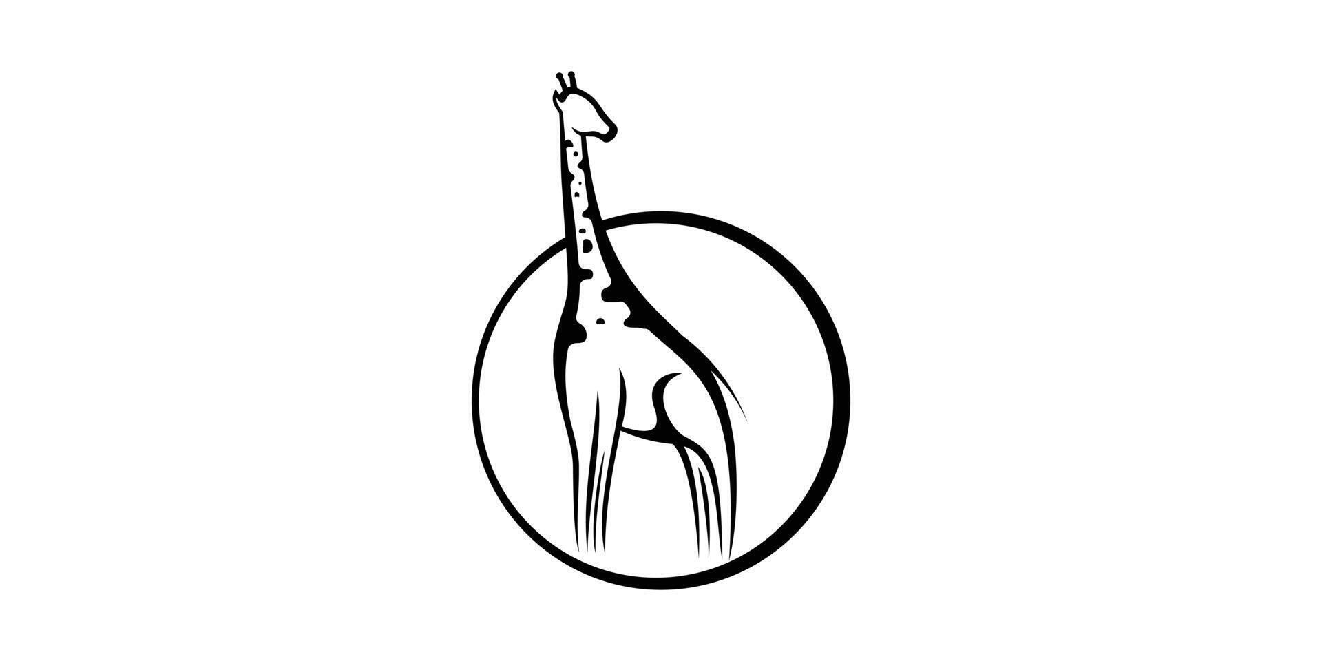 creative logo design giraffe and moon, logo design template, icon, , symbol. vector