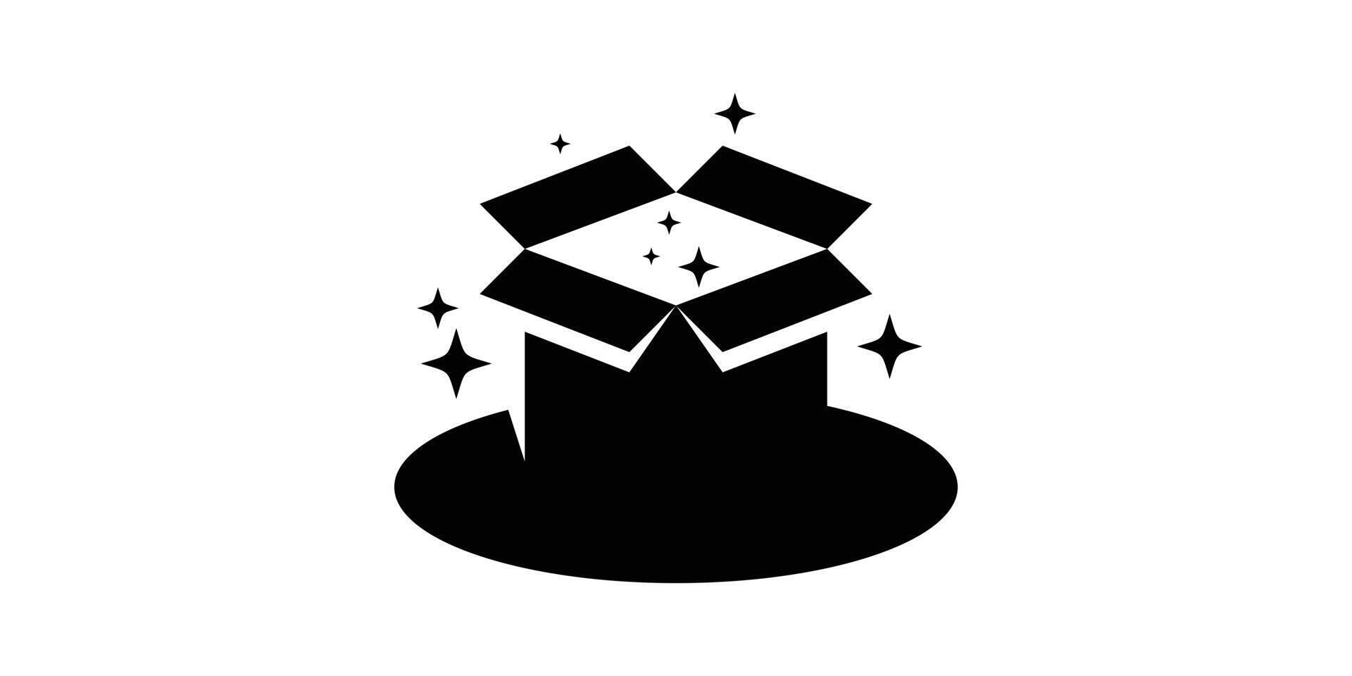 creative logo design magician hat and box, magic, star, logo design template, icon, symbol, vector