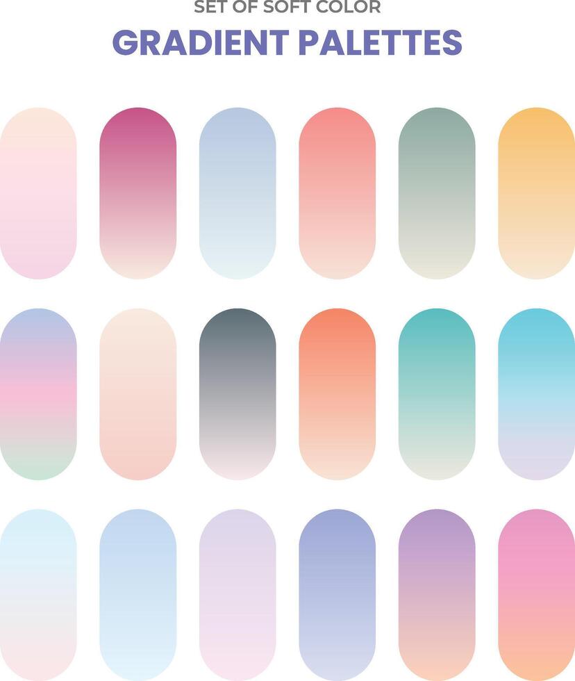 Abstract gradient color palette collection template vector