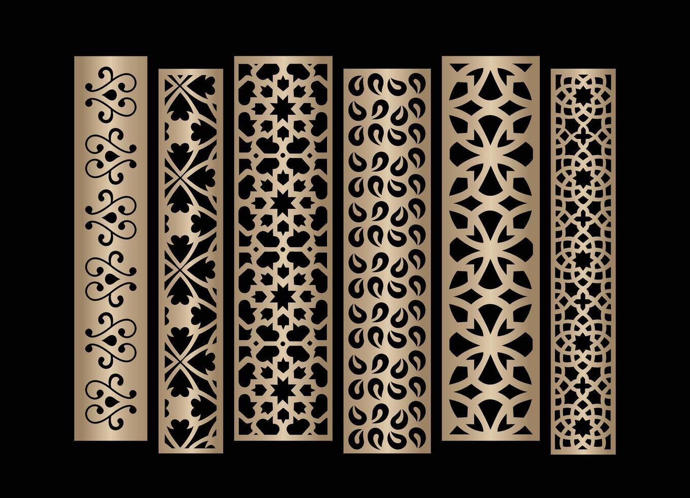 Laser and cnc cutting panels template. Decorative die cut pattern vector