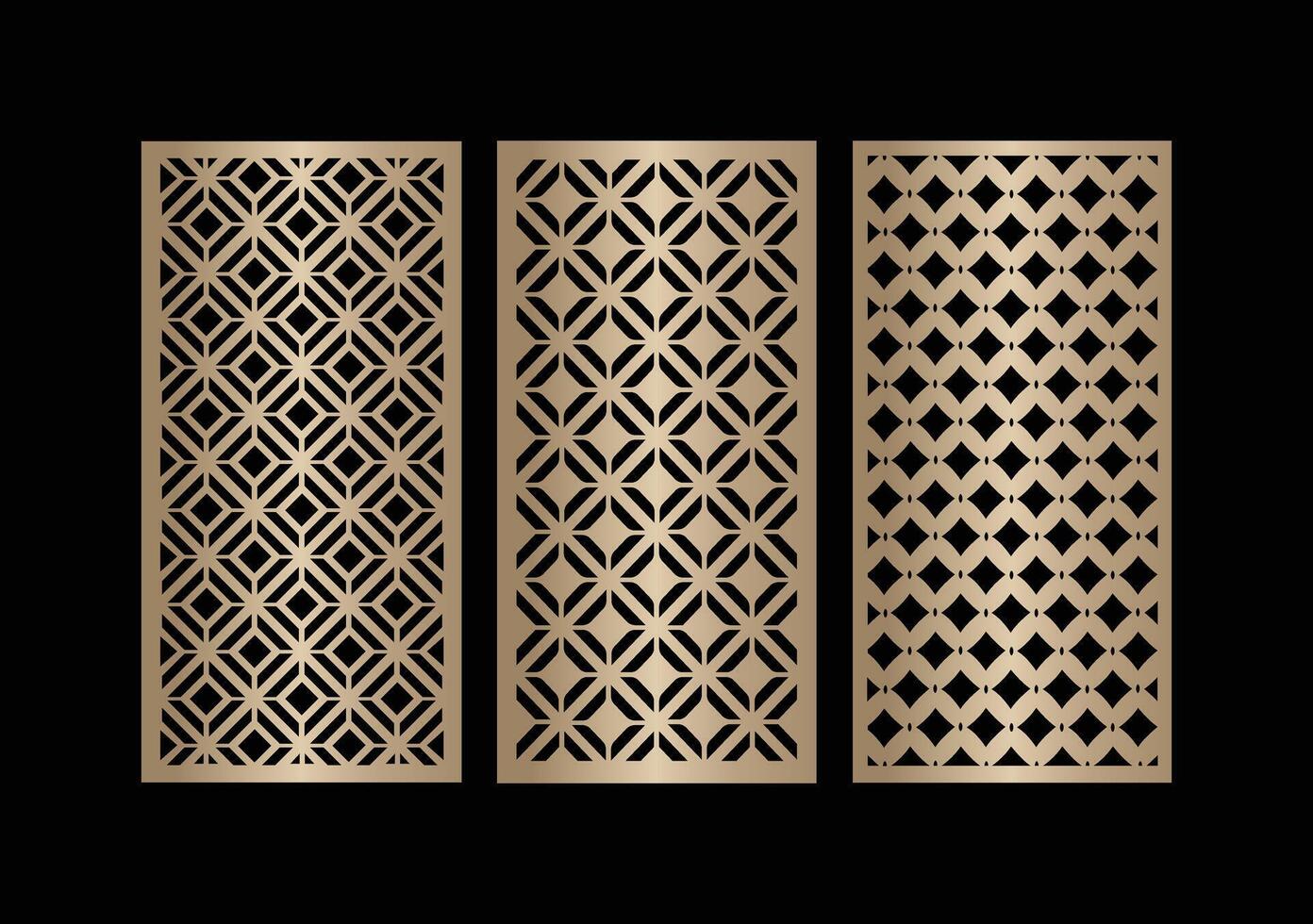 Laser and cnc cutting panels template. Decorative die cut pattern vector