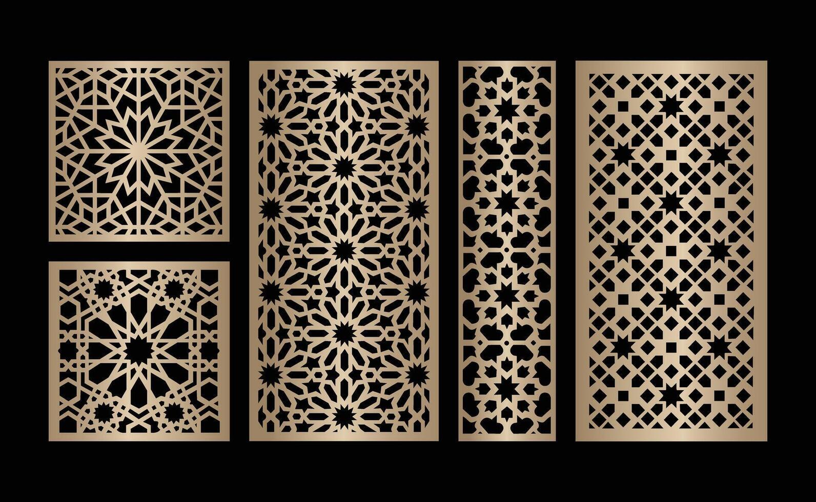 Laser and cnc cutting panels template. Decorative die cut pattern vector