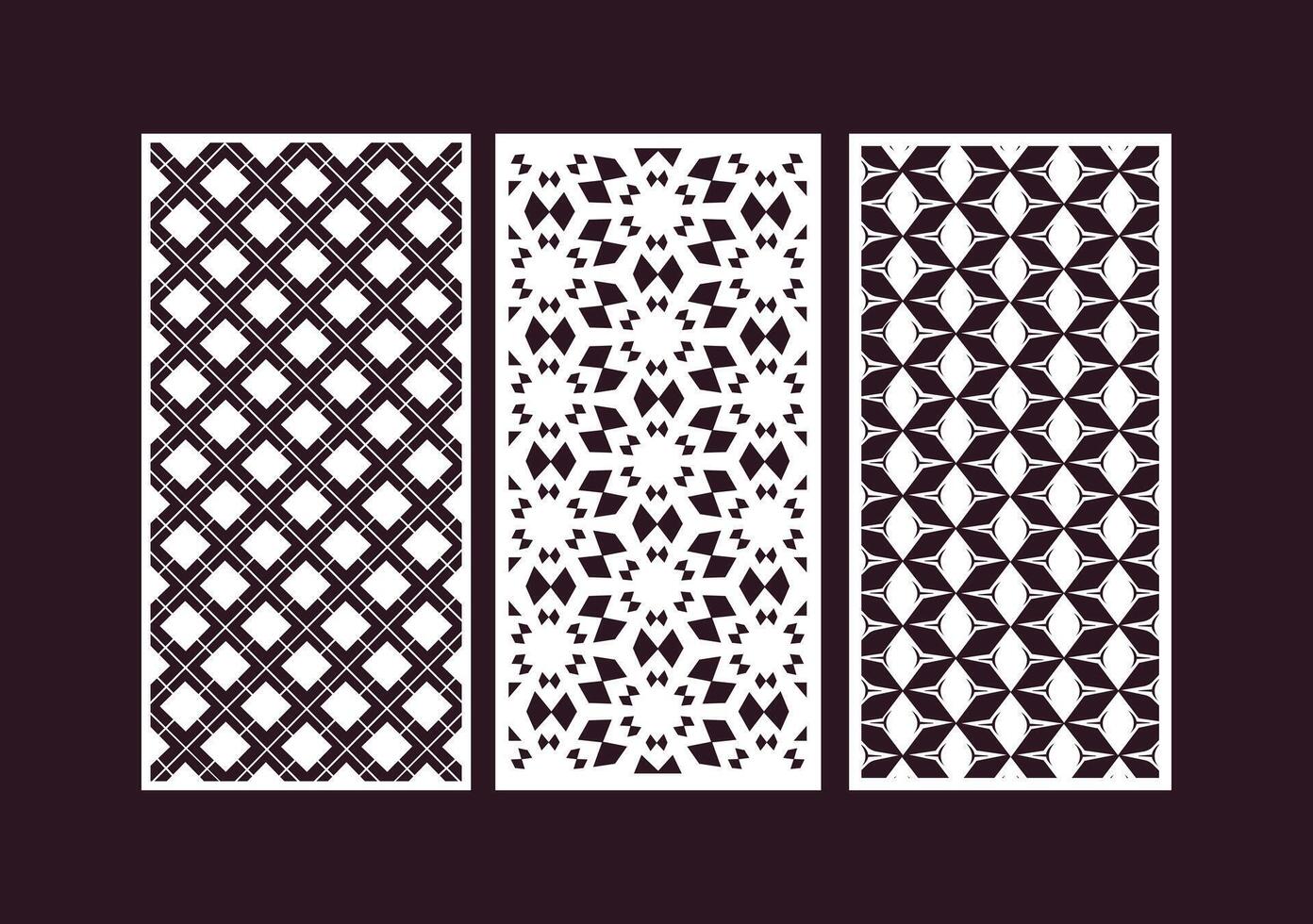 Laser and cnc cutting panels template. Decorative die cut pattern vector