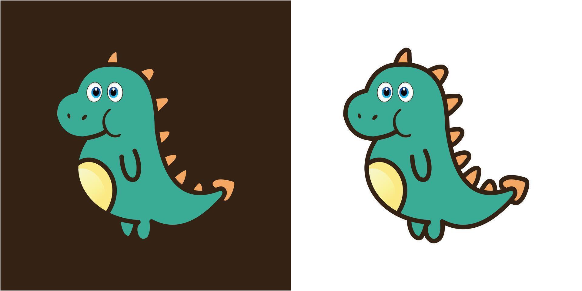 Cute Dino Design Art Template vector