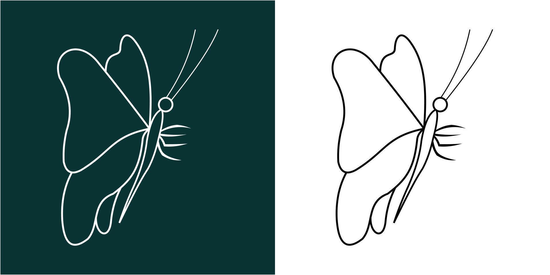 línea Arte mariposa diseño modelo Arte vector