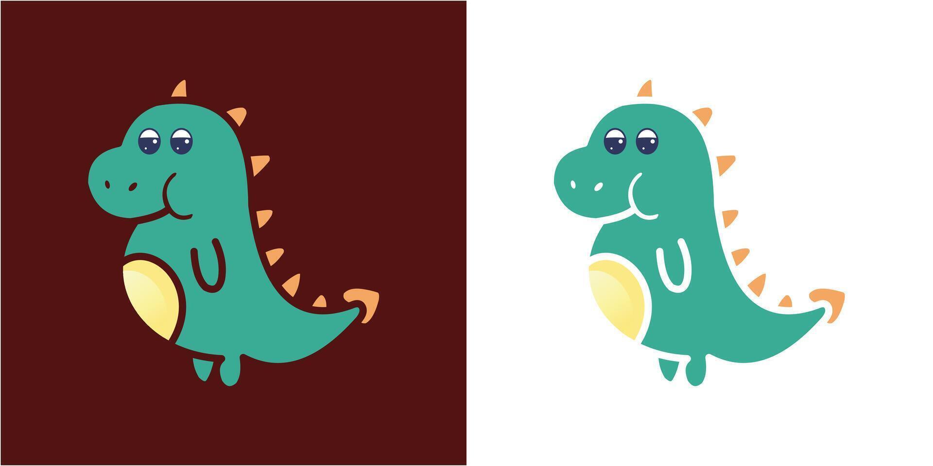 Cute Dino Design Template Illustration vector