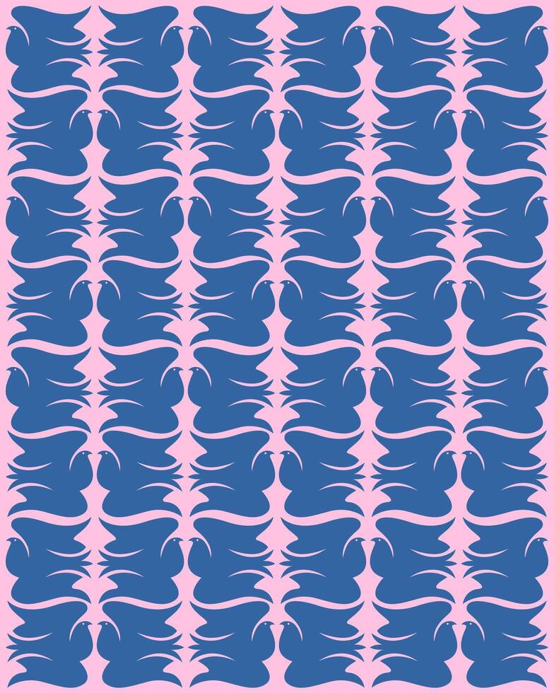 Bird pattern vintage matisse style background illustration layout fabric textile, paper print art editable vector
