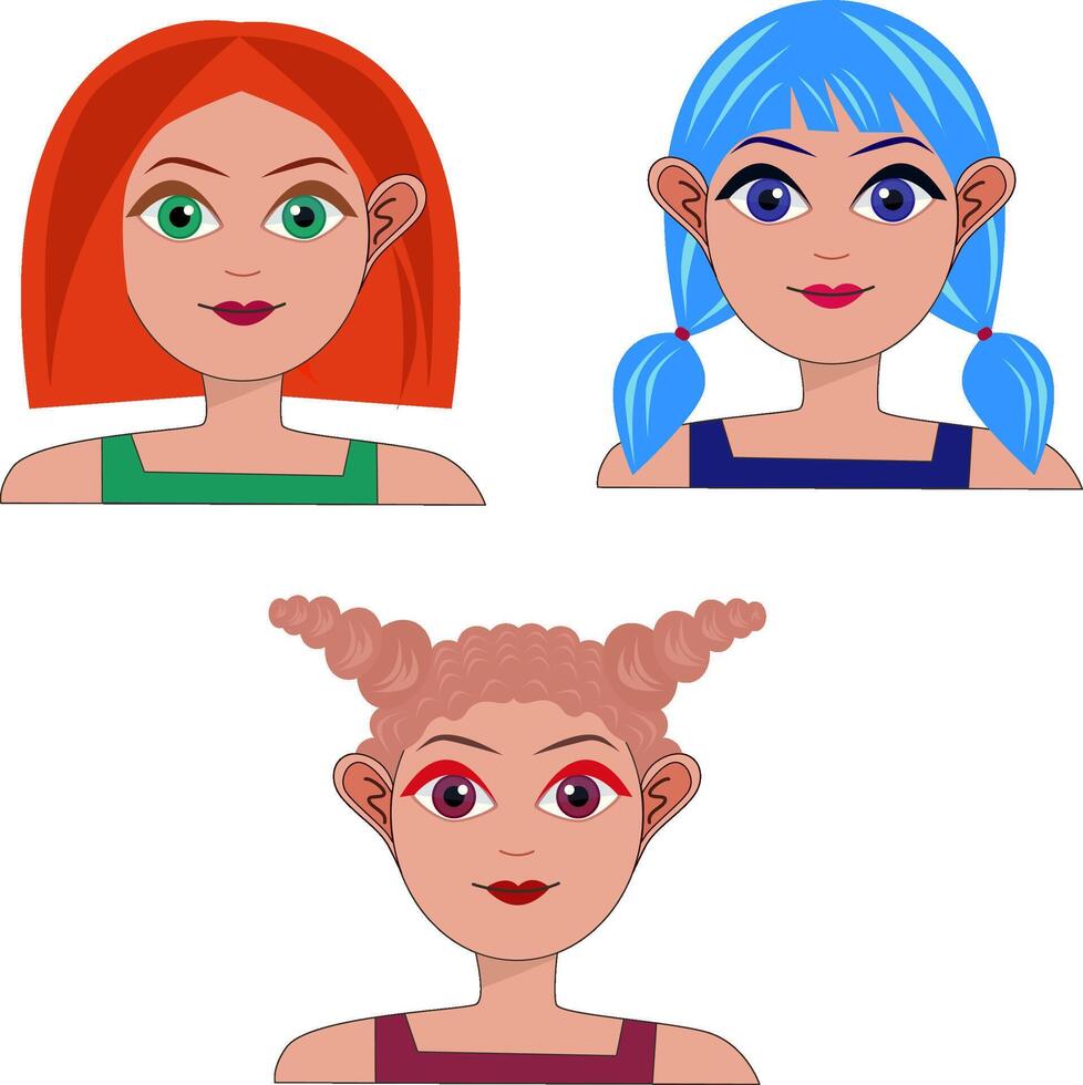 conjunto de hembra retratos mujer avatar caracteres. parte 2 vector