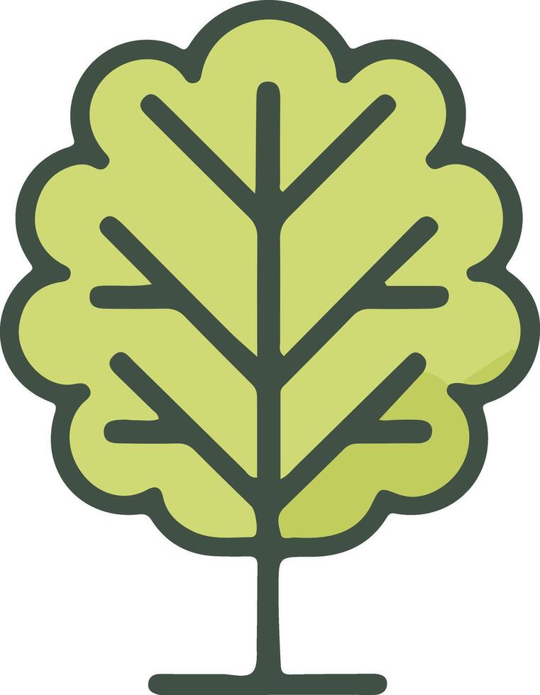árbol icono con hoja en moderno plano estilo vector