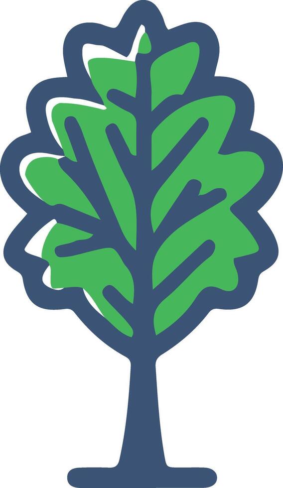 Tree icon with leaf in modern flat style vector