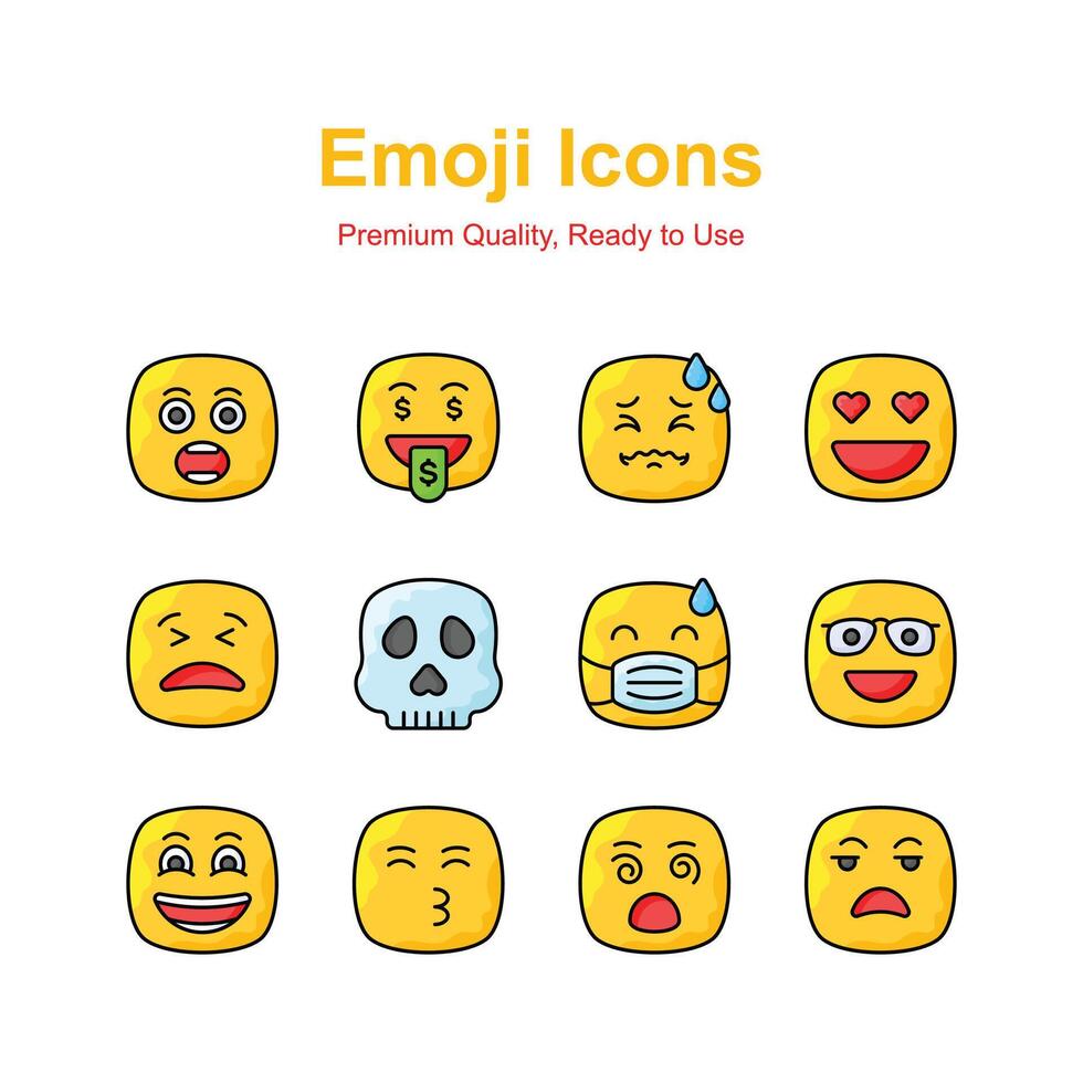 Get this carefully crafted emoji icon design, cute expressions vector