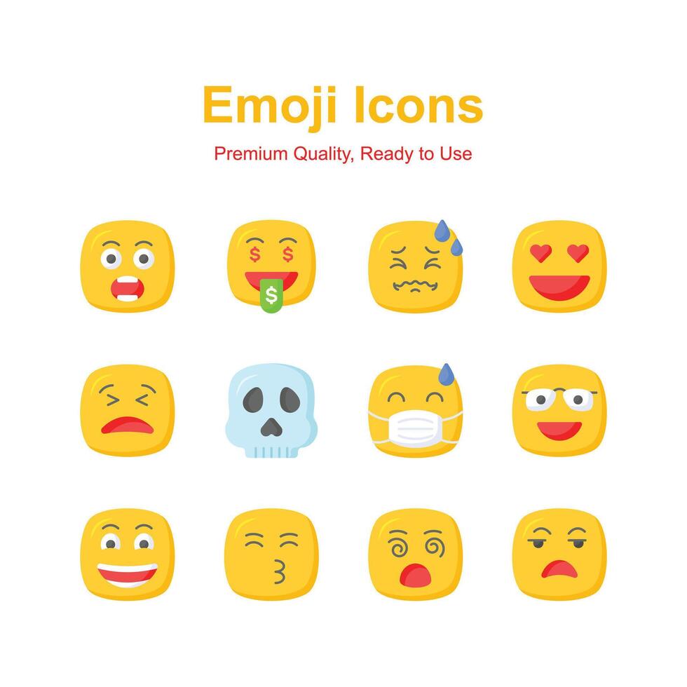 Get this carefully crafted emoji icon design, cute expressions vector
