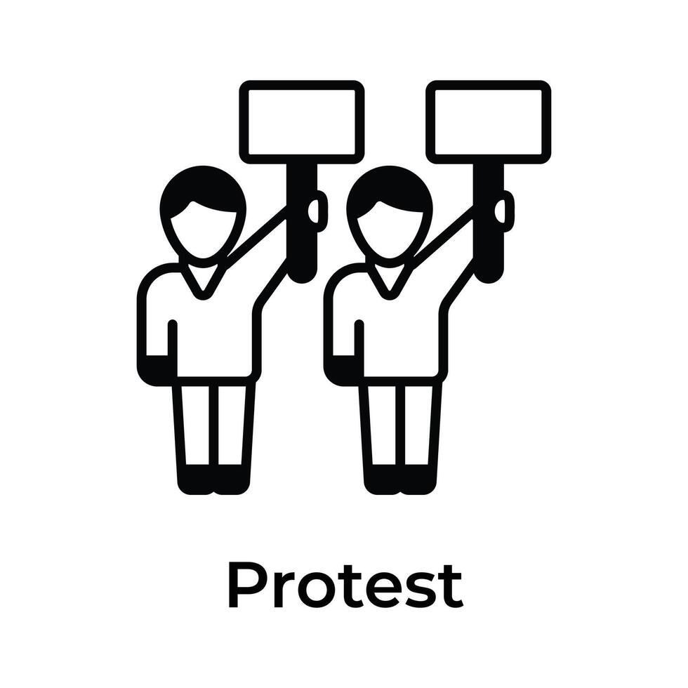 Person holding placard showing concept icon of protest vector