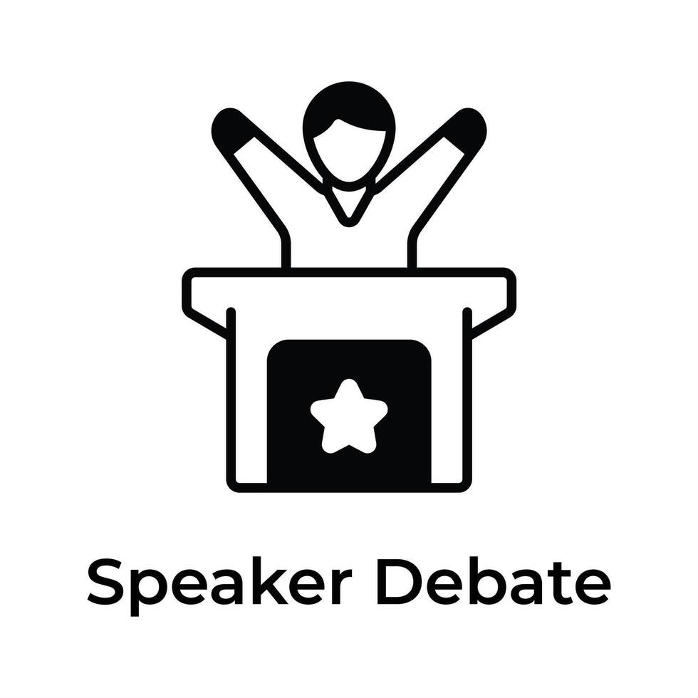 Orator, public speech icon in modern design style vector