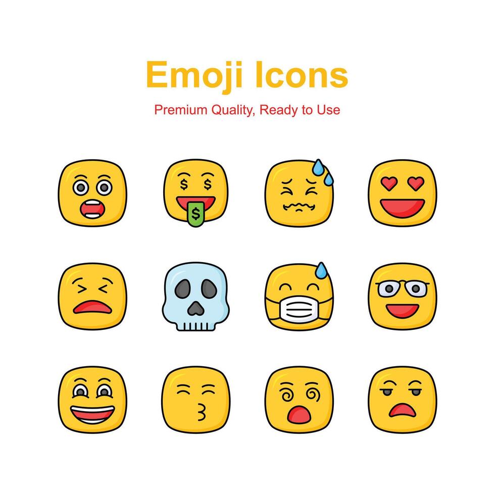 Get this carefully crafted emoji icon design, cute expressions vector