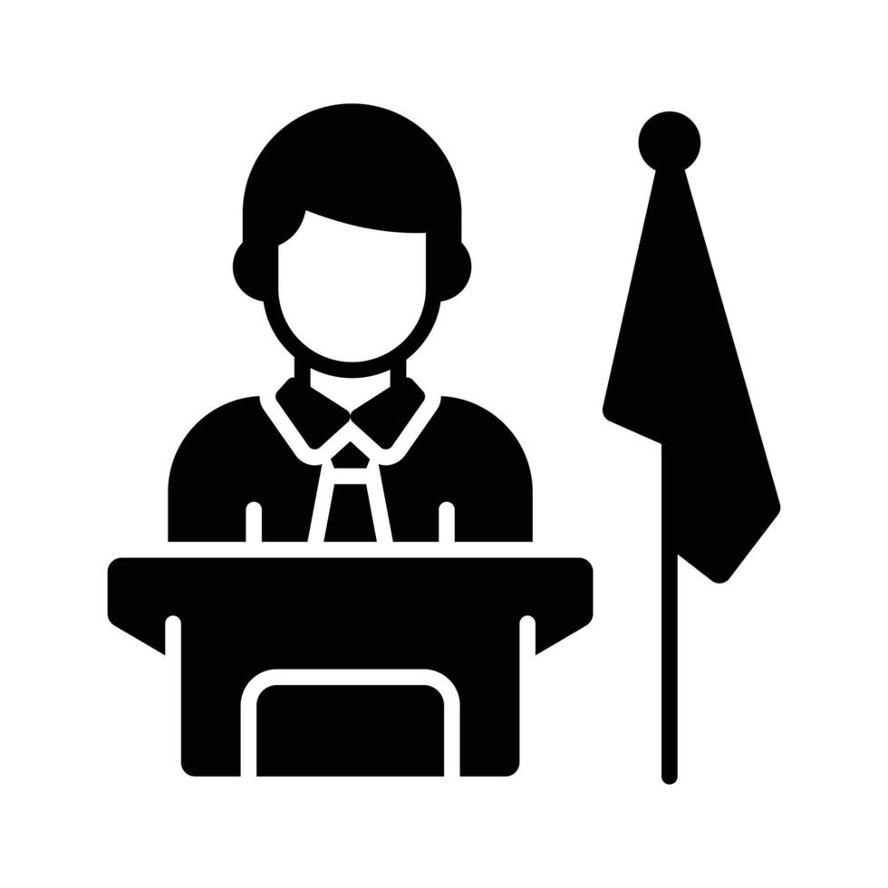 Get this amazing icon of political leader in modern design style vector