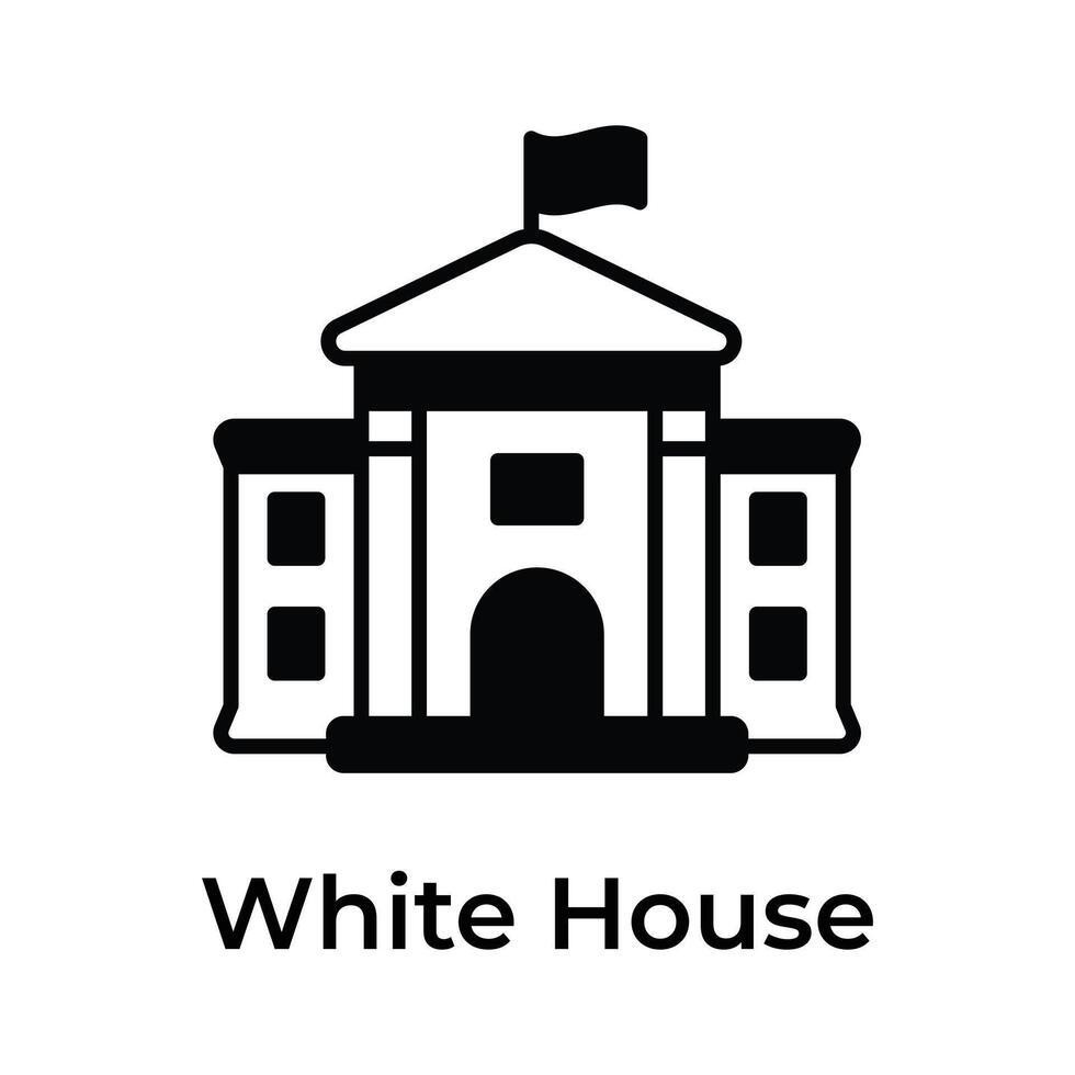 Get this beautiful icon of white house, united states president house vector