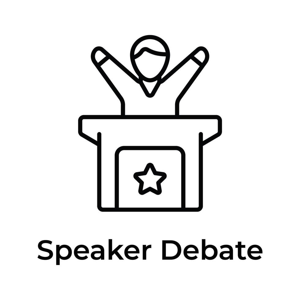 Orator, public speech icon in modern design style vector