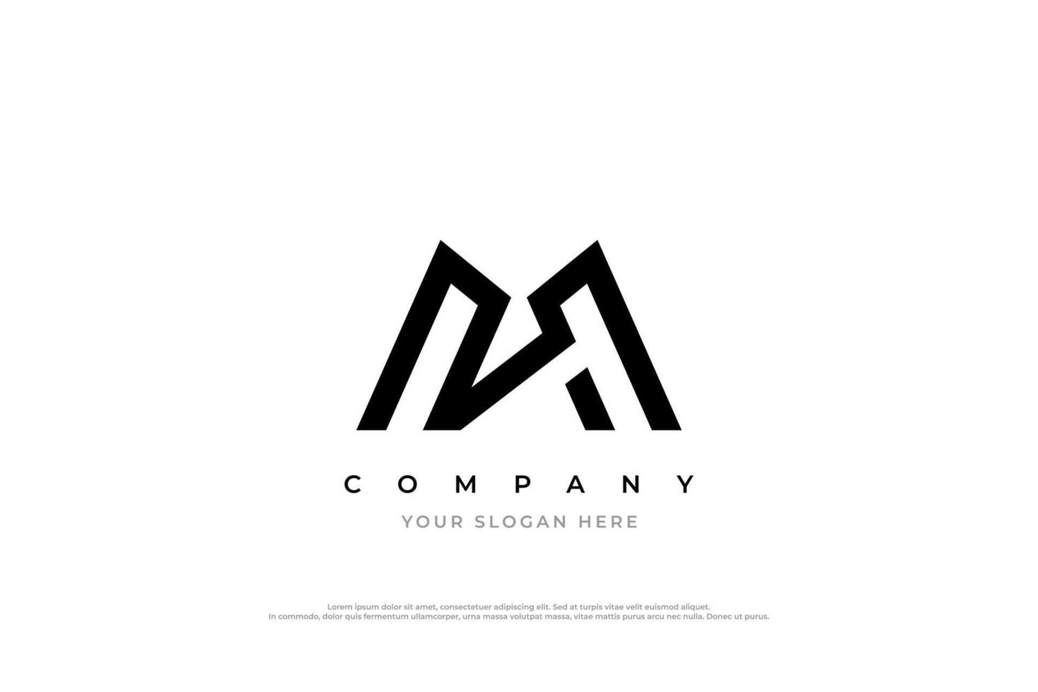Simple Letter MA or AM Logo Design vector