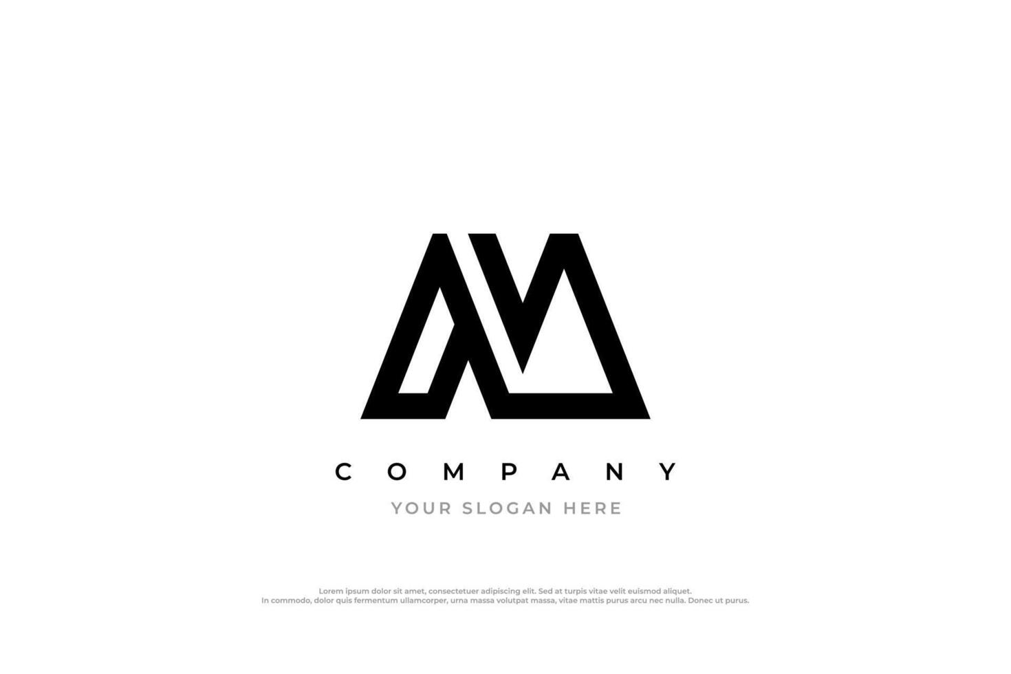 Initial Letter AM Logo or M Logo Design vector