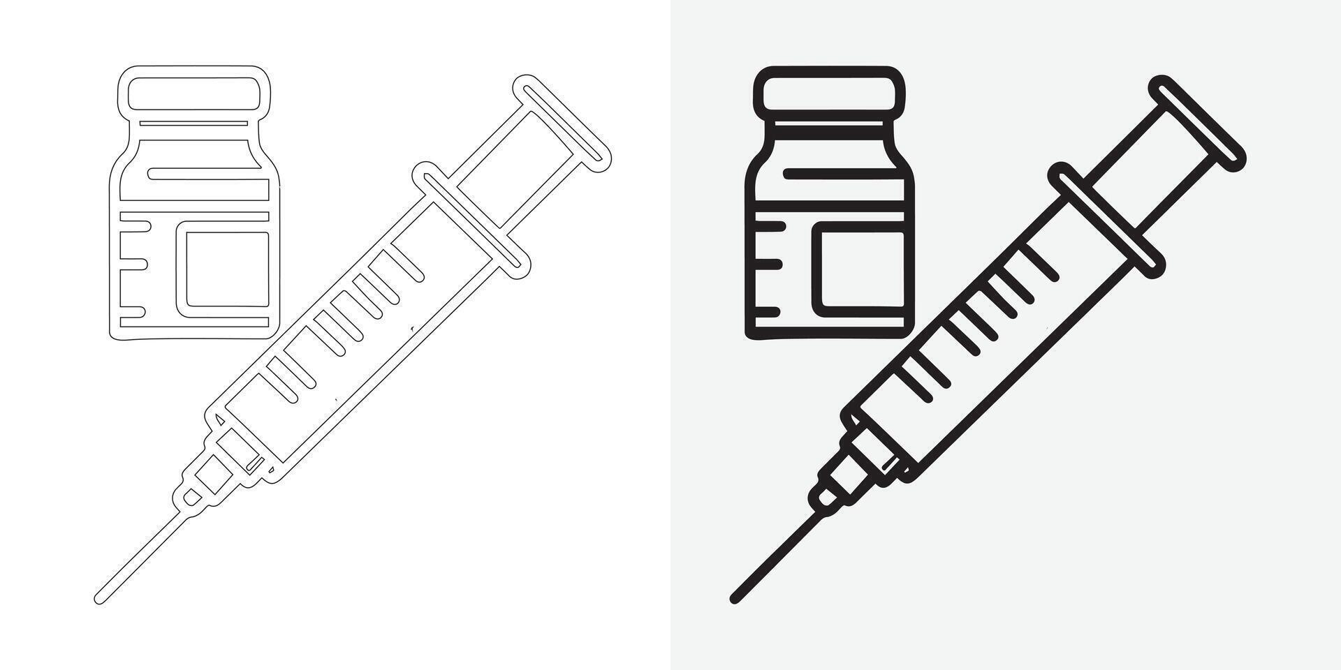 icon for vaccinations. syringe with a container. common ways to avoid colds. vaccination dose. prescription drugs and drugstores. vector